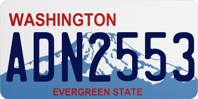 WA license plate ADN2553