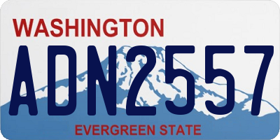 WA license plate ADN2557