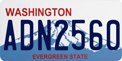 WA license plate ADN2560