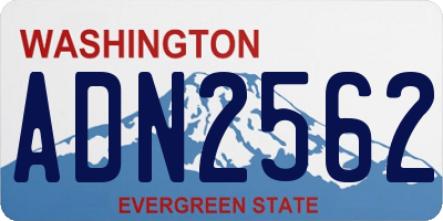 WA license plate ADN2562