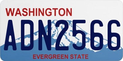 WA license plate ADN2566