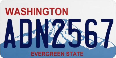 WA license plate ADN2567