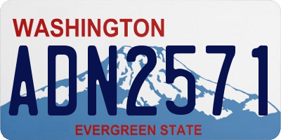 WA license plate ADN2571