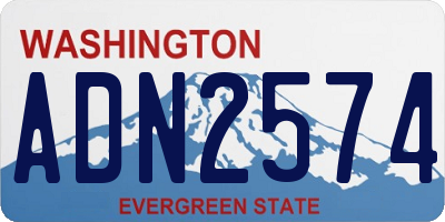 WA license plate ADN2574