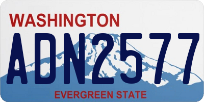 WA license plate ADN2577