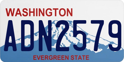 WA license plate ADN2579