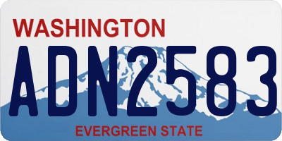 WA license plate ADN2583