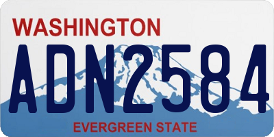 WA license plate ADN2584