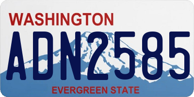 WA license plate ADN2585
