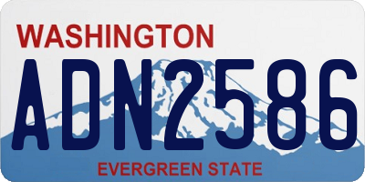 WA license plate ADN2586