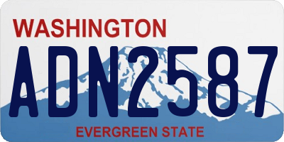 WA license plate ADN2587