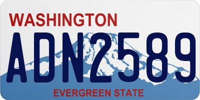 WA license plate ADN2589