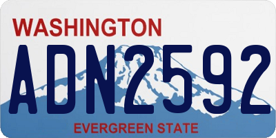 WA license plate ADN2592