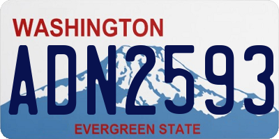 WA license plate ADN2593