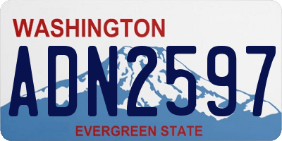 WA license plate ADN2597