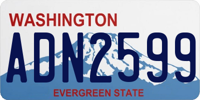 WA license plate ADN2599