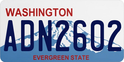 WA license plate ADN2602