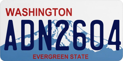 WA license plate ADN2604