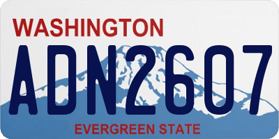 WA license plate ADN2607