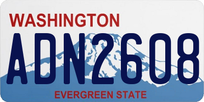WA license plate ADN2608