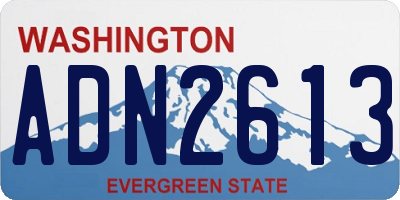 WA license plate ADN2613