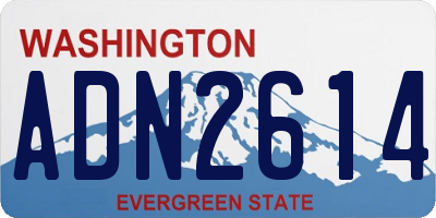 WA license plate ADN2614