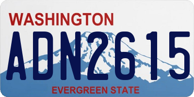 WA license plate ADN2615