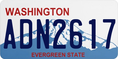 WA license plate ADN2617