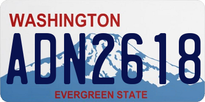 WA license plate ADN2618