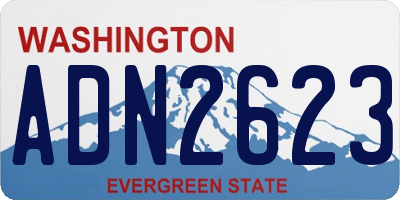 WA license plate ADN2623