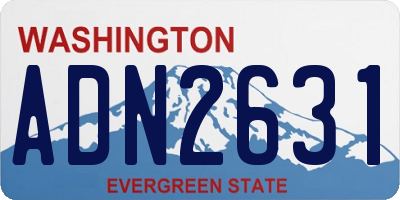 WA license plate ADN2631