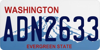 WA license plate ADN2633
