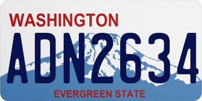 WA license plate ADN2634