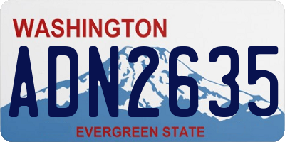 WA license plate ADN2635