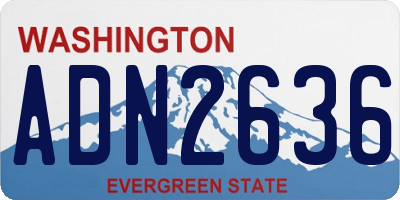 WA license plate ADN2636