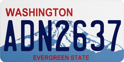 WA license plate ADN2637