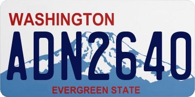 WA license plate ADN2640