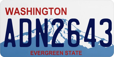 WA license plate ADN2643