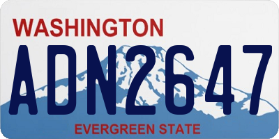 WA license plate ADN2647