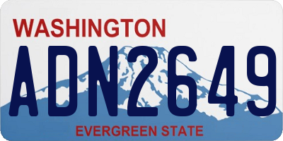 WA license plate ADN2649