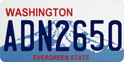 WA license plate ADN2650