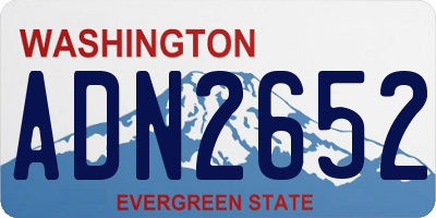 WA license plate ADN2652