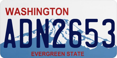 WA license plate ADN2653