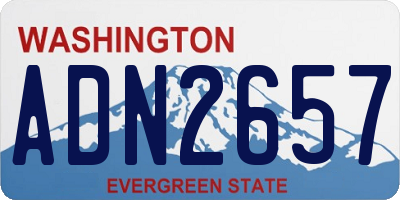 WA license plate ADN2657
