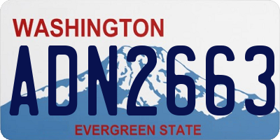 WA license plate ADN2663