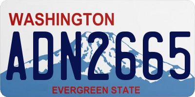 WA license plate ADN2665