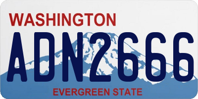 WA license plate ADN2666