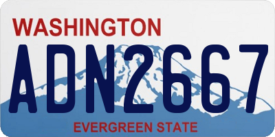 WA license plate ADN2667