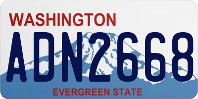 WA license plate ADN2668