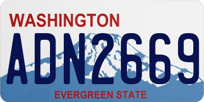 WA license plate ADN2669
